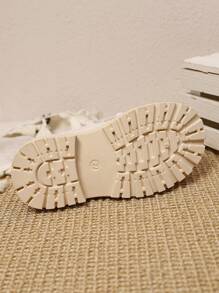 1 par de zapatos planos de niña con estilo elegante y adorable de princesa, adecuados para primavera y otoño - Blanco - Ver 6