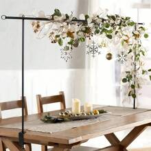 [可调节金属拱门支架] 46-82 英寸黑色金属可调节铁制桌面杆支架 - 气球花拱门适用于派对、生日、婚礼、万圣节、圣诞节装饰礼物毕业生日装饰派对装饰单身派对夏季海滩返校学校用品房间装饰 - 黑色 - 查看 4