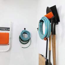 Heavy Duty Garage Tires Hooks Wall Mounted Hanger Tool Organizer Rack Hardware Steel Metal Multi-Tools Storage Utility Hooks With Screws And Anchors (4, Black) No Power Connection Needed