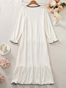 Standard Size Pullover Square Neck Loungewear Nightgown