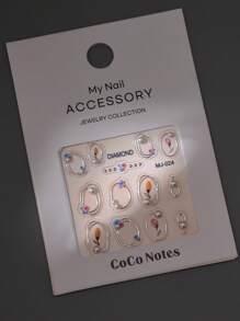 CoCo Notes 1 zestaw (2 szt.) wiosenne nowe pasterskie mini naklejki na paznokcie, metalowe pierścionki, perłowe kwiatowe ozdoby do paznokci