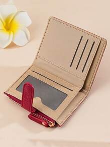 European And American Style Litchi Grain Minimalist Women Wallet High-End Quality Bifold Multi Card Slots Zipper Coin Purse For Women Wallet Mini Wallet Purse Wallet Small Wallet Wallet