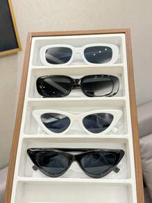 4pcs Square Casual Fashion Men's Fashion Glasses, New Arrival At International Fashion Week, Retro Elegant Luxury High Quality Shades, Suitable For Daily Life, Outdoor, Vacation, Driving, Travel, Party, Beach