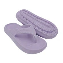 Women's Ladies Houndstooth Flip Flops Sandals Comfortable Soft Fashion For Bath And Beach - 紫丁香色 - 查看 6