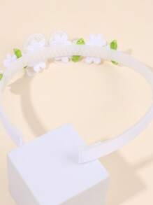 1 chiếc băng đô hoa trắng, băng đô hoa bướm trong suốt cho bé gái, băng đô kiểu công chúa thanh lịch, phụ kiện đội đầu cho bé gái dự tiệc cưới, sinh nhật, phụ kiện tóc cho tuổi teen. - trắng - Xem 3