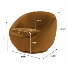 Better Homes & Gardens Mira Swivel Chair, Linen - Cá voi sát thủ nhung - Xem 2