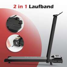 OYAJIA Walking Pad Laufband 120kg elektrisch Heimtrainer für Zuhause mit Neigung, Klappbares Elektrisches Laufband bis 12 km/h, Fernbedienung und App-Steuerung,Klappbar Heimtrainer Treadmill Faltbar Zuhause Jogging Heimtraining - Schwarz - Übersicht 10