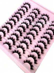 HBZGTLAD 20 Pairs Soft Mink Eyelashes 3D Curl Winged End Eye Elongated Fake Lashes Thick Handmade Natural False Eyelash Messy Cross Lash Wholesale - Lông mi  mắt mèo - Xem 5