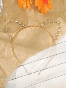 1 件派对可爱水钻合金猫耳发箍