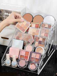 1 件化妆品多层收纳盒、太阳镜收纳盒、亚克力展示架、眼镜和精油架、化妆品收纳盒、梳妆台收纳盒、化妆品收纳架、储物盒、化妆品收纳盒、收纳盒 - 彩色 - 查看 9