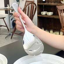 Large Stainless Steel Serving Spoon With Hammered Texture, Big Sized Ladle, Cafeteria Server Spoon,School Supplies