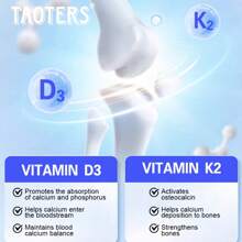 Vitamin D3 + K2 Softgels, 3000 Mg Per Serving - Joint And Bone Support, Provides Bone Nutrition - 120 Capsules - 1瓶 - 查看 7