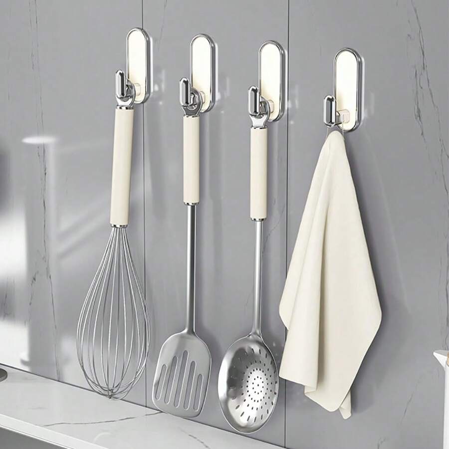 Bộ 4 móc treo khăn dính chống thấm nước/chống dầu trong suốt không đường may móc chìa khóa cho phòng tắm nhà bếp văn phòng