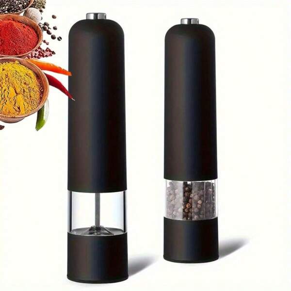 kumlioon 1 Pieza Molinillo manual de sal y pimienta de doble cámara, molino de especias de acero inoxidable y vidrio de 2 en 1 con mecanismo de cerámica ajustable, accesorio de cocina para condimentar, sin necesidad de electricidad. Cocina, artículos de cocina, alimentos, cocina, condimento, especias, pimienta, ajo, sal, organizador, fiesta, decoración de habitación.