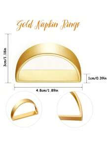 6/2/1 pieza Anillos para servilletas con forma de arco, soporte para servilletas en forma de D dorado para hombre y mujer, reutilizable para reuniones familiares, banquetes, hebillas metálicas para servilletas para decoración de mesa, suministros para fiestas y celebraciones, decoración de mesa navideña, regalos para fiestas festivas