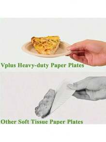 10/50pcs 6/8 Inch Thick Luxury Sugarcane Fiber Paper Plates - Reusable, Leak-Proof, Disposable, Suitable For Celebration Events