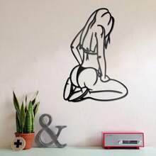 1 件装 美女金属标牌 适用于卧室装饰 铁质挂牌 家居装饰 金属工艺品