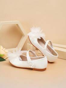 1 Pair Girls Flat Mary Janes PU Leather Casual Versatile Cute Comfortable Shoes, Suitable For Spring And Summer