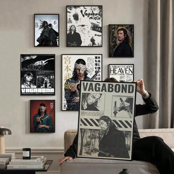 1pc Vagabond Anime Movie Wall Arts Posters Vintage Room Home Bar Cafe Decor Vintage Decorative Canvas Paintings No Frame ﻿