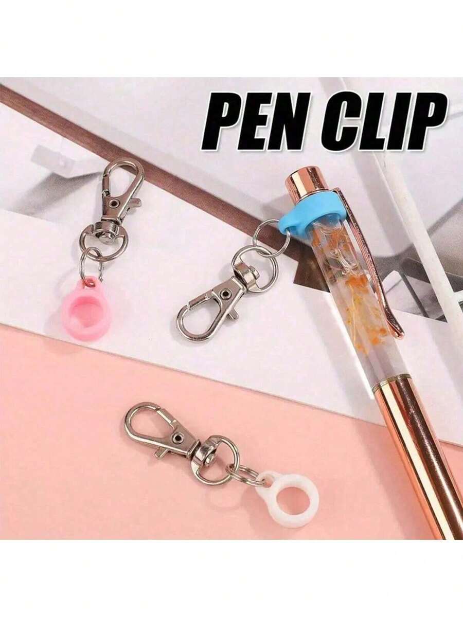 3pcs/6pcs Multi-Color Pen Holders With Badge Reel Clips - Silicone & Zinc Alloy, Secure Pocket Clip For Highlighters And Writing Instruments (Pens Not Included) - Multicolor - View 1