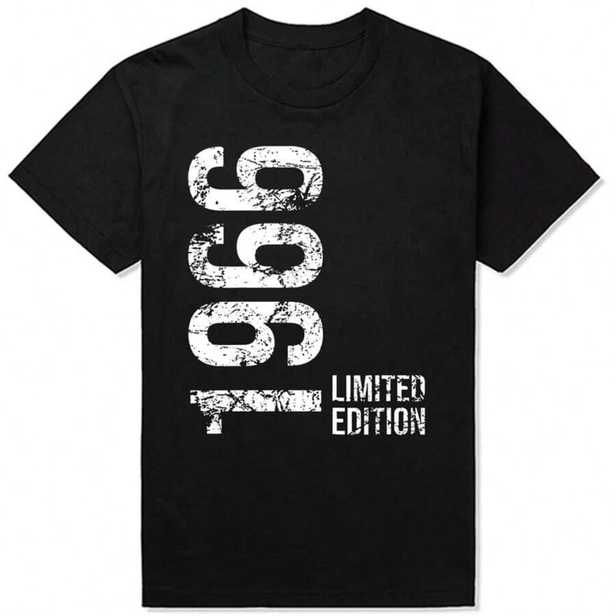 58th Birthday 58 Years Man Woman Retro Vintage 1966 Gift T Shirts Summer Father Mother Husband Cotton Streetwear T-Shirt - Black - View 1