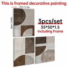 3pcs Have Framed Canvas Painting And Poster, Ready To Hanging, Bohemian Style - Abstract Graphic Art Home Decor, Wall Art, Room Decor, Home Murals, Hd Printing, Ideal For Gifts, Living Room, Bedroom, Dining Room, Office Decoration Picture, With Frame Birthday Graduation
