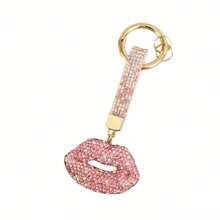 1pc Creative Rhinestone Lip Key Chain, Luxury Niche Design Car Key Decor Pendant, Bag Decoration Keychain