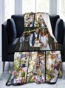 1PC Customized Blankets With Photos Customized Blankets Personalized Flannel Blankets Adult Children'S Birthday Christmas Halloween Father Mother Valentine'S Day Gifts,Suggest Uploading Clear Images With A Resolution Exceeding 1000 Pixels. - Multicolor - View 3