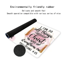 Christian Inspirational Mouse Pad Aesthetic Desk Pad Extended Gaming Mousepad Non-Slip Rubber Base Stitched Edge Large XL Desk Mat For Desk Laptop Desktop 35.4x15.7 Inch For Home Office Gift For Women Men