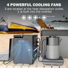 Hepway Portable Power Station 1300W, Foldable Soft-Touch Handle With 4*120V AC Outlet(Peak 2000W), USB-C PD 60W Backup 1154Wh Lithium Battery Pack Solar Generator For Outdoor Home Emergency Backup Camping Travel RV Van(Solar Panel Not Included) - màu đen - Xem 6
