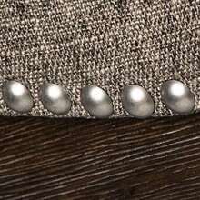 26 Inch Counter Height Upholstered Backless Saddle Barstool In Dark Walnut Finish With Ash Grey Fabric Cushion Seat, Set Of 3 - 核桃 - 查看 7