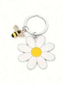 36pcs Bee & Sunflower Keychain Gift Set - Charming Stainless Steel Charms With White Organza Bags And Thank You Tags, Ideal For Moms, Friends, Sisters, Coworkers - Suitable For All Seasons, Bee Decor