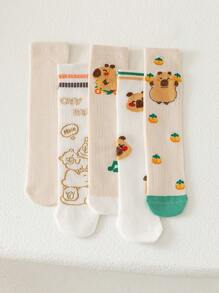 1 Pair Kids Solid Color Cartoon & Playful Knitted Mesh Ankle Socks - Multicolor - View 2