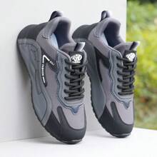 Men Fashion Breathable Mesh Sporty Sneakers, Comfortable Lace-Up Running Shoes With Non-Slip Sole And Knit Insole, Suitable For All Seasons, Teen Casual, Outdoor Athletics, Vacation, Graduation, Birthday Gifts