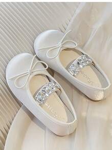 Toddler/Little Girls' Mary Jane Ballet Flats, Slip-On Style, Suitable For School, Parties And Other Occasions - Beige - View 4