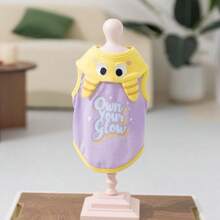 1pc New Lightweight Pet Dog Cartoon Monster & Kitten Print Vest For Spring/Summer - Blue - View 5