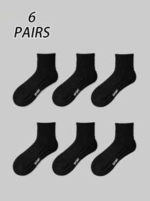 1/6 Pairs Thick Terry Crew Sports Socks For Men, Moisture Wicking, For Tennis, Badminton, Running, Basketball, Unisex, Fall