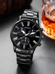 1 Set 2pcs Men's Casual Minimalist Quartz Wristwatches