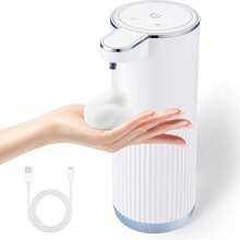 Nuevo dispensador de jabón líquido automático con sensor, lavado de manos líquido transfronterizo, dispensador de jabón de manos con espuma eléctrico montado en la pared, Serie P11, diseño de botella de onda elegante, tiempo de dispensación de espuma/líquido ajustable de 0.3/0.8/1.5/2.0 segundos, detección rápida de 0.25 segundos. - Serie P11 - Ver 16
