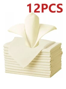 2/6/12 piezas Servilletas de color liso de poliéster, adecuadas para restaurantes, cocinas, bodas, banquetes, decoración de manteles, 40x40cm
