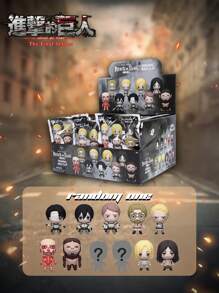 Crunchyroll 1 pieza Llavero de personaje de anime 3D de la serie oficial de Ataque a los Titanes, bolsa ciega de misterio con uno de los personajes sorpresa, accesorio para mochila, teléfono celular, estuche para lápices, colgante, para sorprender a fans, familia y amigos en cumpleaños y aniversarios, accesorio para coche