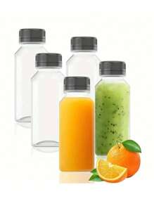 1pc Plastic Juice Bottles With Caps, 8oz 12oz(250ml,350ml),Juice Containers With Lids For Fridge, Reusable Juicing Bottles, Smoothie Bottle, Empty Plastic Juice Bottles, Drink Containers With Lids, Empty Milk Bottles Plastic Smoothie Drink Bottles Water Bottle For Outdoor For Sport - Multicolor - View 4
