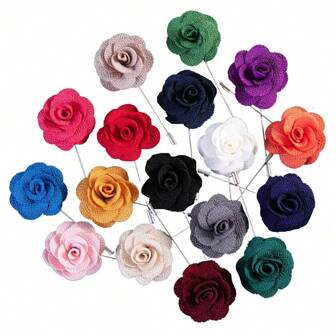 1pc Handmade Fabric Camellia Brooch, Men's Suit Lapel Flower Decor Accessory, Handmade Suit Brooch