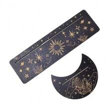Soporte de madera para cartas de tarot con forma de luna y base rectangular, de 24,7 x 7,3 cm, para herramientas de adivinación de brujas