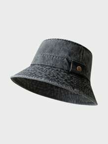 1 pieza Sombrero de cubo retro desgastado para mujer, sombrero de cubo lavado vintage, sombrero versatil de protección solar unisex para exteriores, viajes, playa, casual, vacaciones