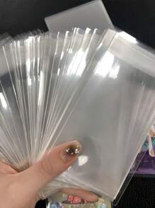 100/200 个 2.56 英寸 X3.54 英寸透明卡套，开口自封塑料袋，用于交易卡、相册卡、偶像/名人卡、生日、新娘、婚礼 - 彩色 - 查看 1