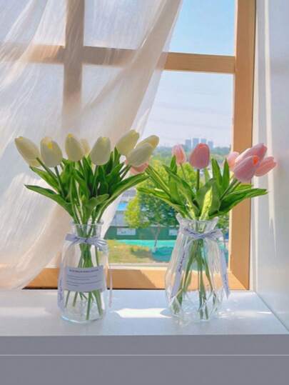 1pc Glass Vase, Geometric Hydroponic Plants Groen Pothos, Dried Flower Living Room ation, Arrangement Ornament, Diy Birthday Graduation Home view 4