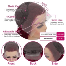 99j Burgundy Lace Front Wigs Human Hair Deep Wave Lace Front Wigs Human Hair Pre Plucked Red Curly Human Hair Wig 13x4 HD Colored Frontal Glueless Wet And Wavy Loose Deep Wave - S99J - 查看 8