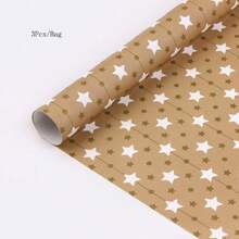 1 set de papiers cadeaux élégants et minimalistes avec motifs de carreaux et de rayures, avec impression dorée
