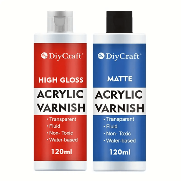 1 pieza 60ml/120ml/250ml Barniz acrílico a base de agua, acabado mate, recubrimiento protector para madera, papel, tela, anti-cuarteamiento, fuerte adhesión, apto para artistas profesionales y aficionados a la pintura